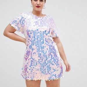 Iridescent Sequin Shift Dress